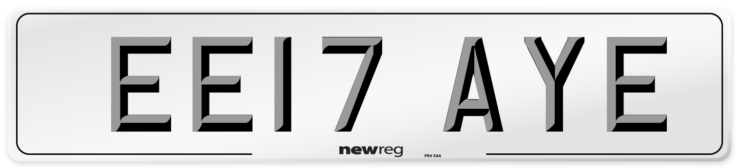 EE17 AYE Number Plate from New Reg